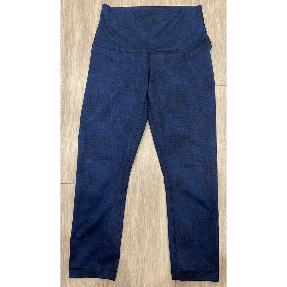 Lululemon Size 4 Pace Rival HR Crop 22" Hawaiian Blue Leggings High Waisted Yoga